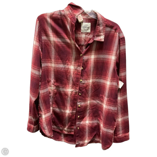 Blouse Long Sleeve By Jachs Girlfirend In Orange & Red, Size: L