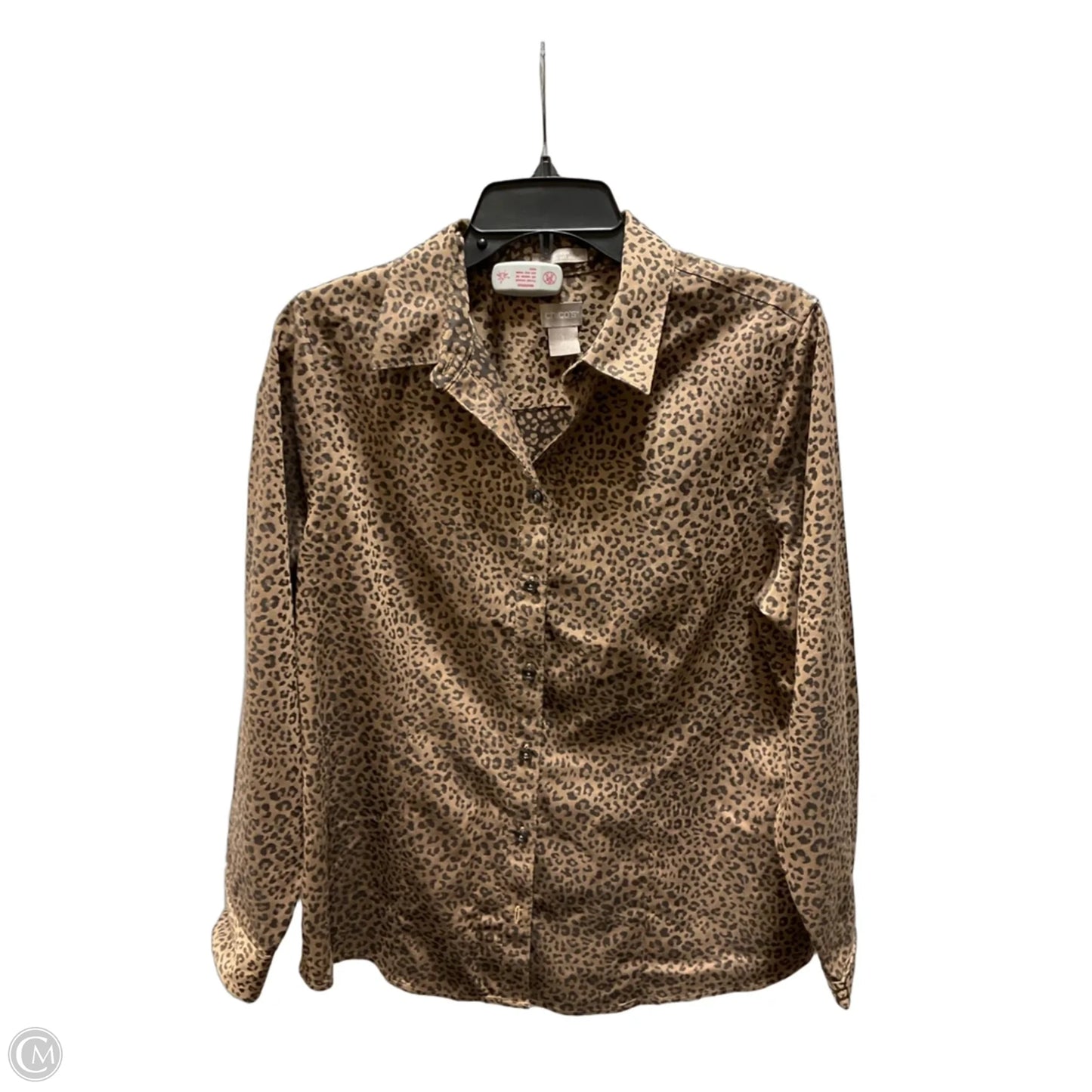 Blouse Long Sleeve By Chicos In Leopard Print, Size: M