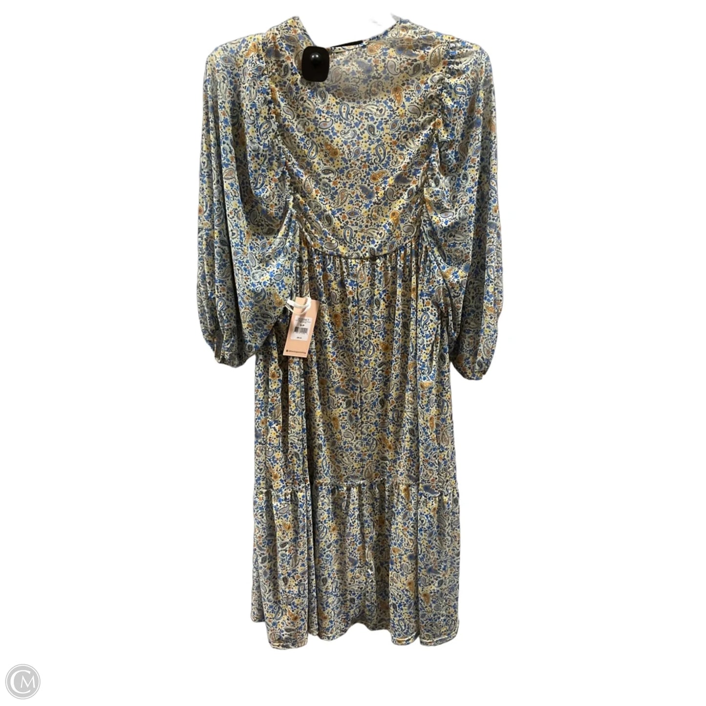 Dress Casual Midi By Black Tape In Blue & Orange, Size: S