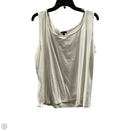 Top Sleeveless By Talbots In White, Size: 2x