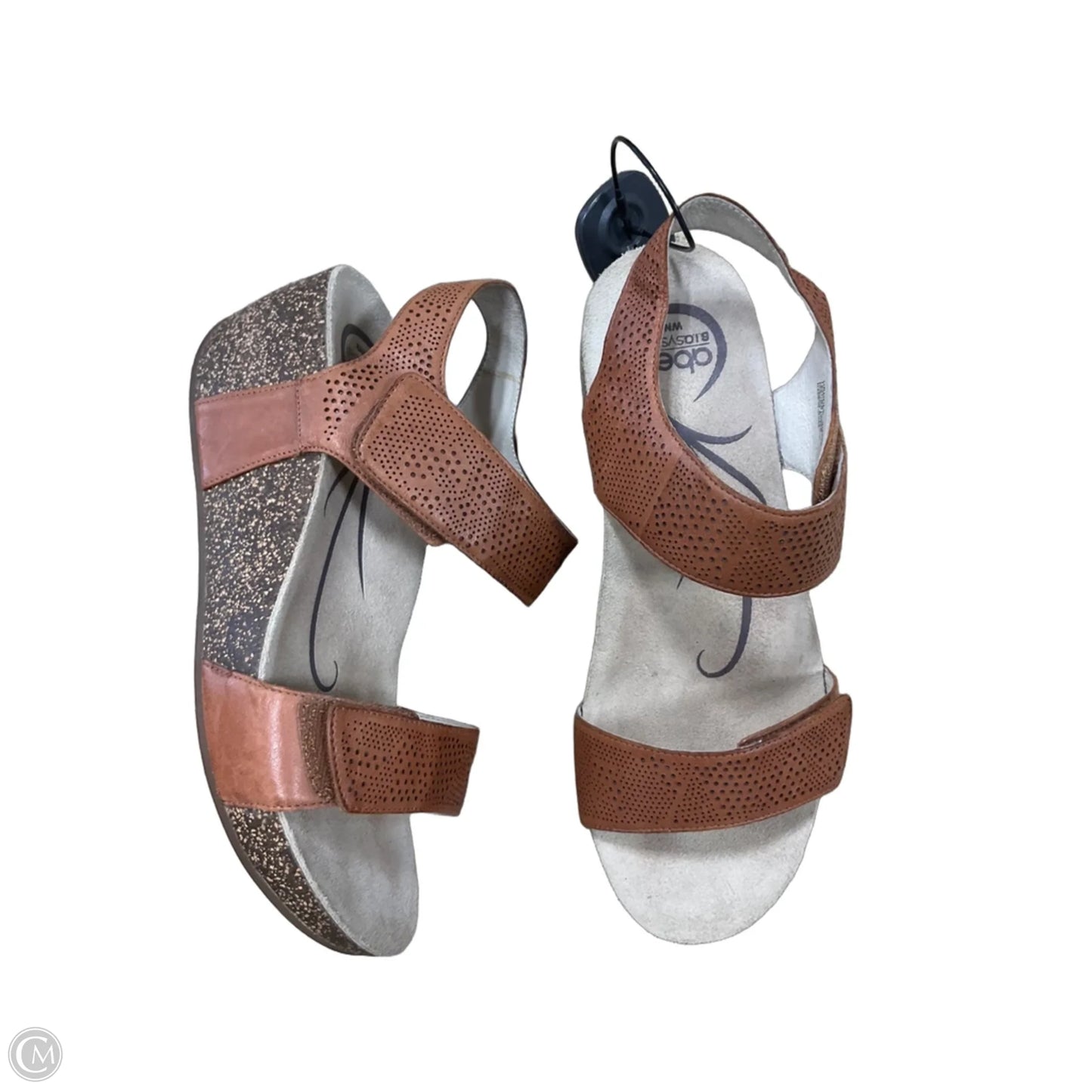 Sandals Heels Wedge By Abeo In Brown, Size: 9