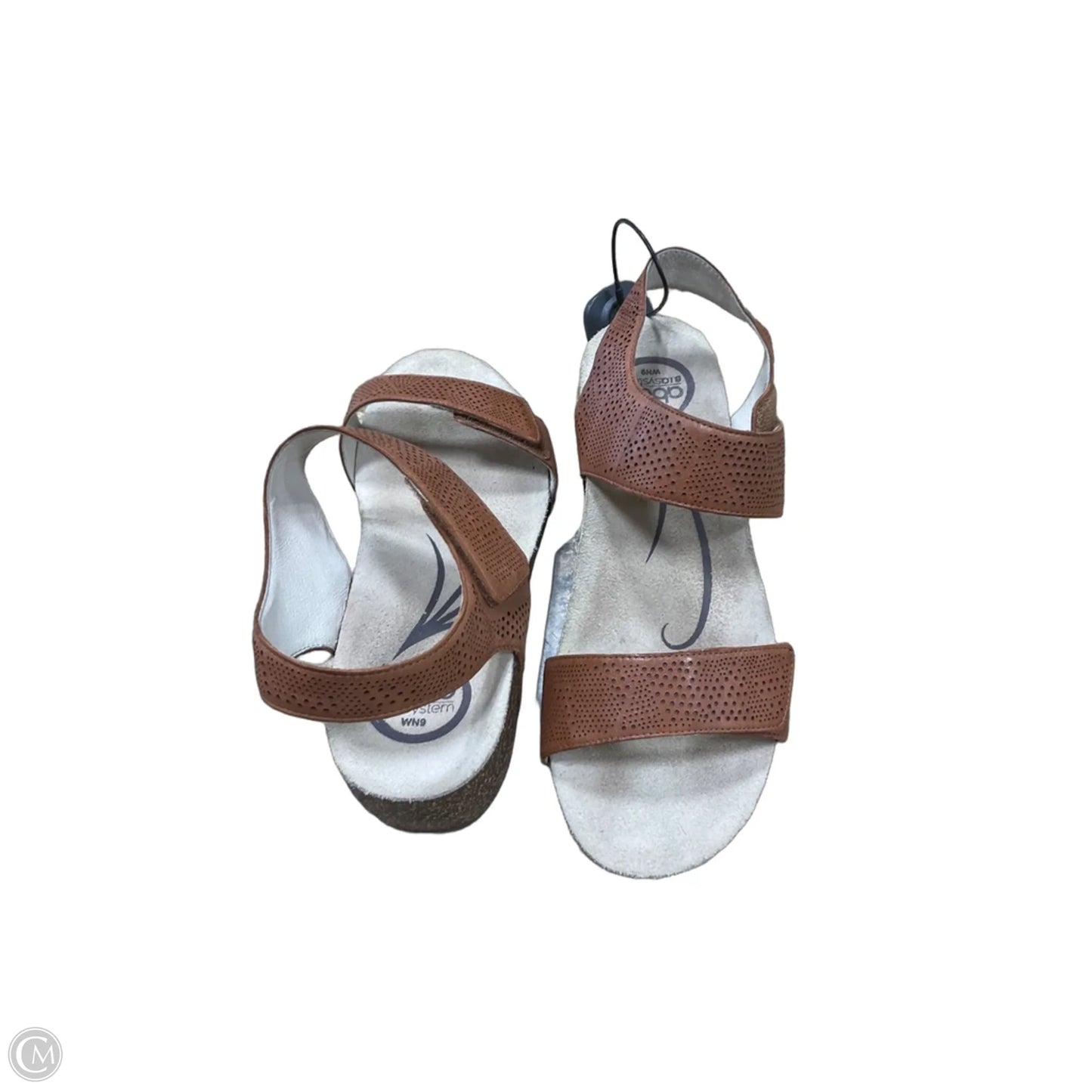 Sandals Heels Wedge By Abeo In Brown, Size: 9