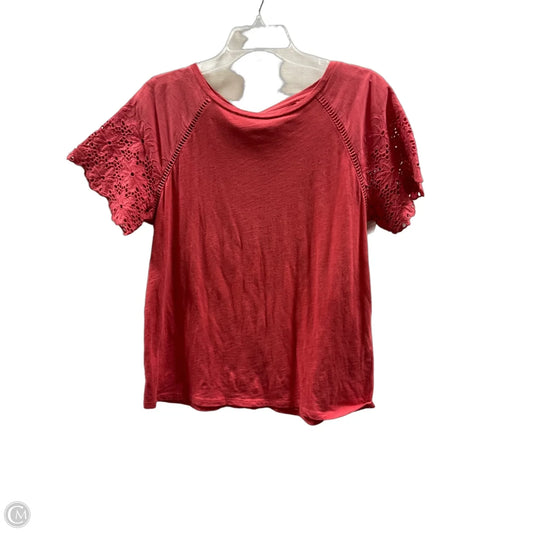 Top Short Sleeve By Loft In Red, Size: M