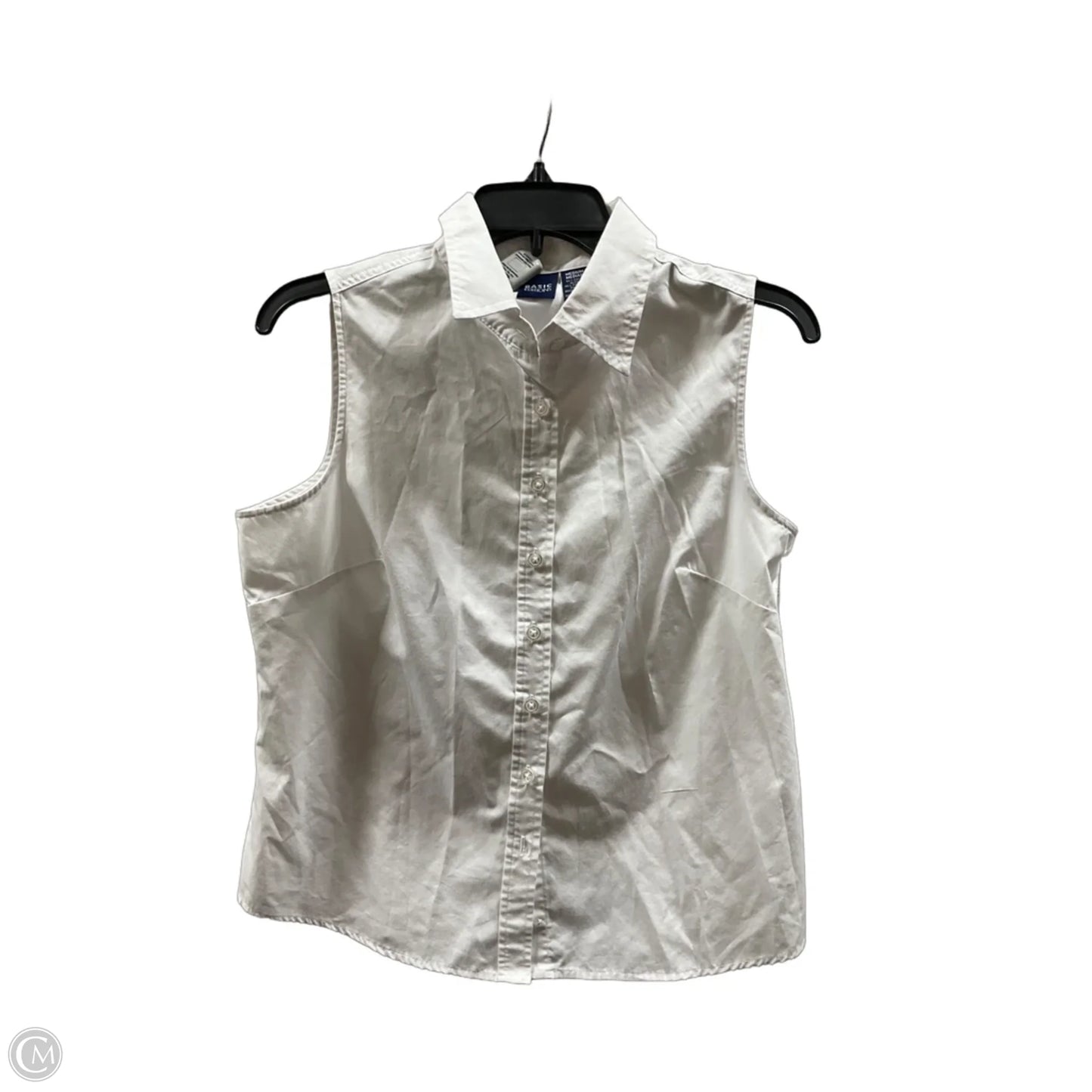 Blouse Sleeveless By Basic Editions In White, Size: M