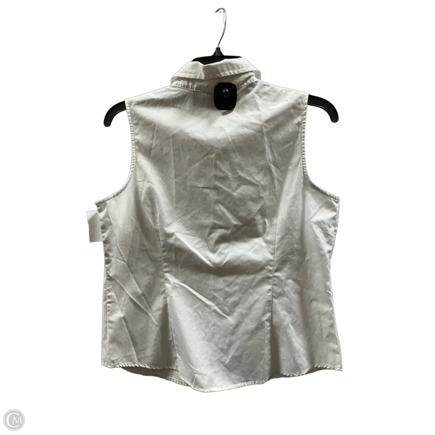 Blouse Sleeveless By Basic Editions In White, Size: M