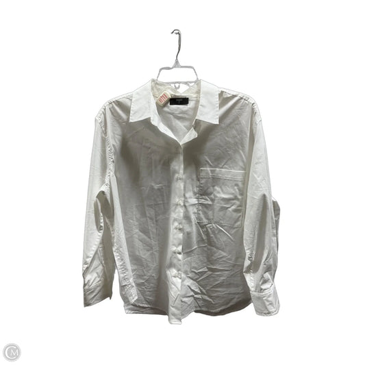 Blouse Long Sleeve By Tahari In White, Size: L