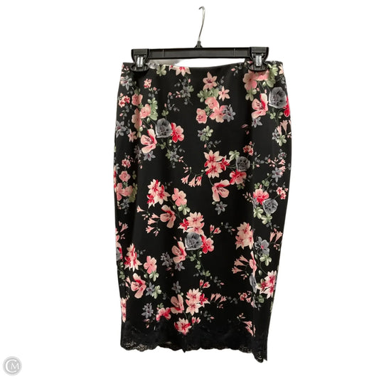 Skirt Midi By Express In Floral Print, Size: 8