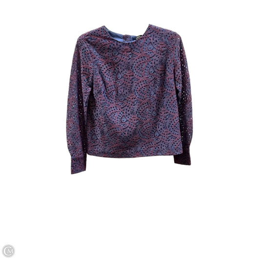Top Long Sleeve By Banana Republic In Blue & Red, Size: Xs