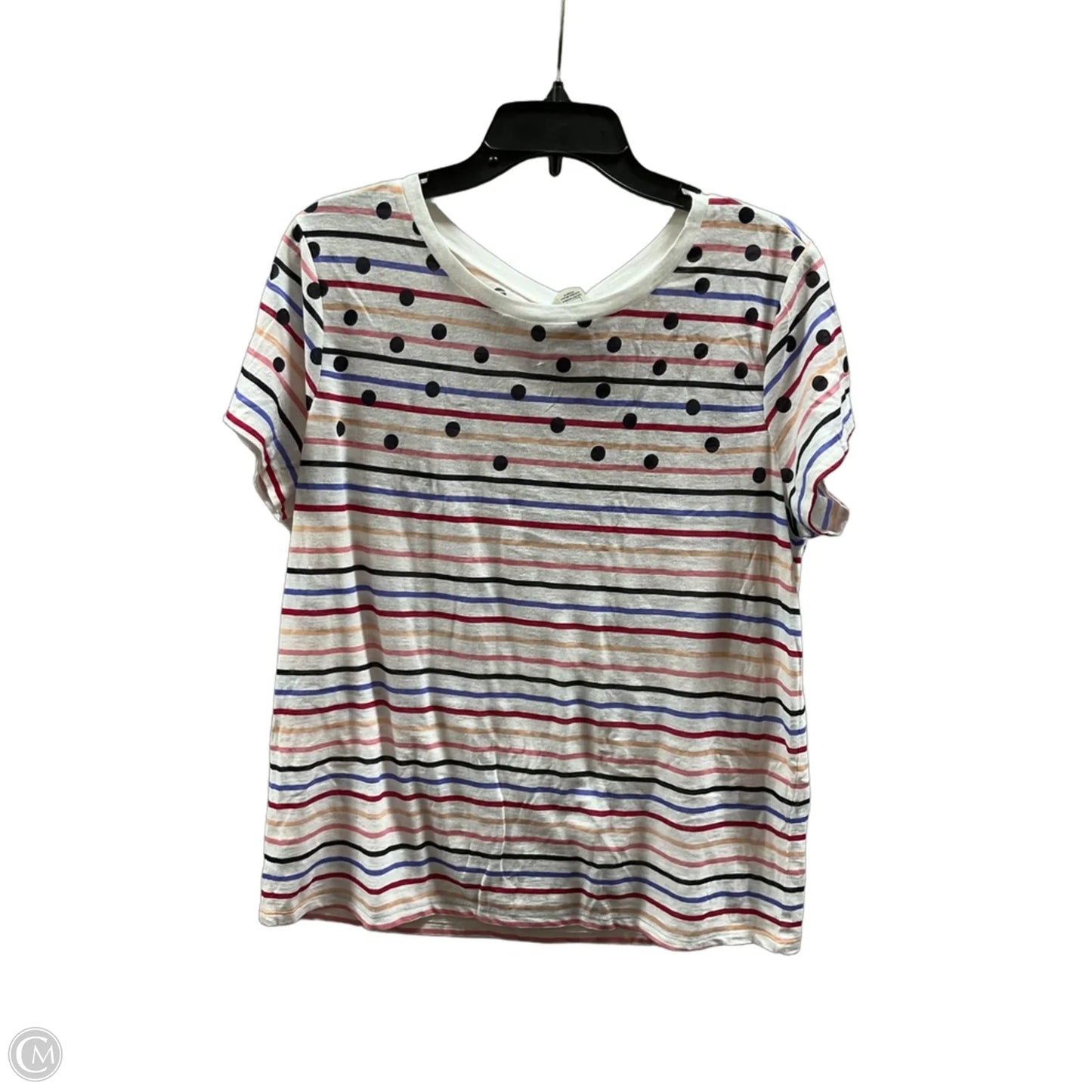 Top Short Sleeve Basic By Loft In Polkadot Pattern, Size: L