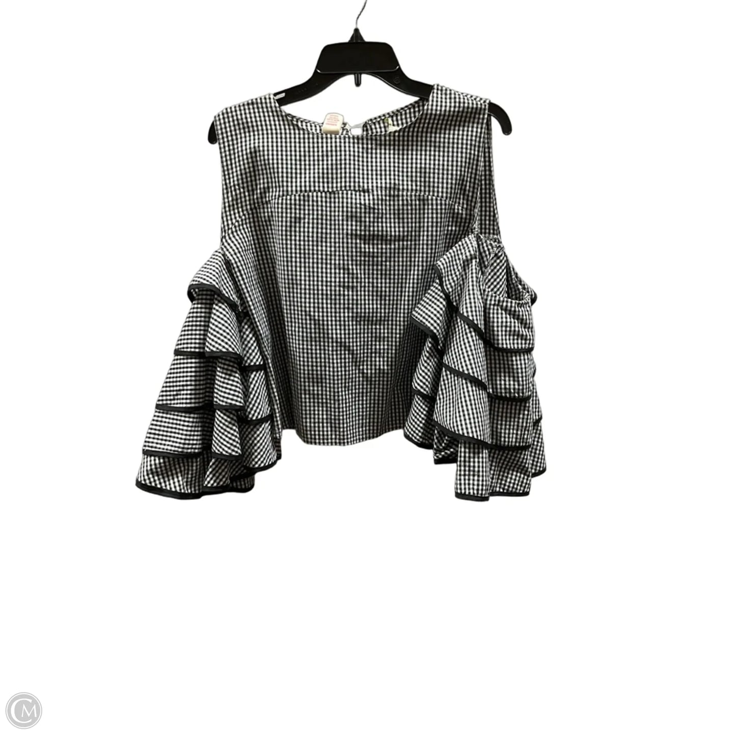 Top 3/4 Sleeve Basic By Gianni Bini In Checkered Pattern, Size: S