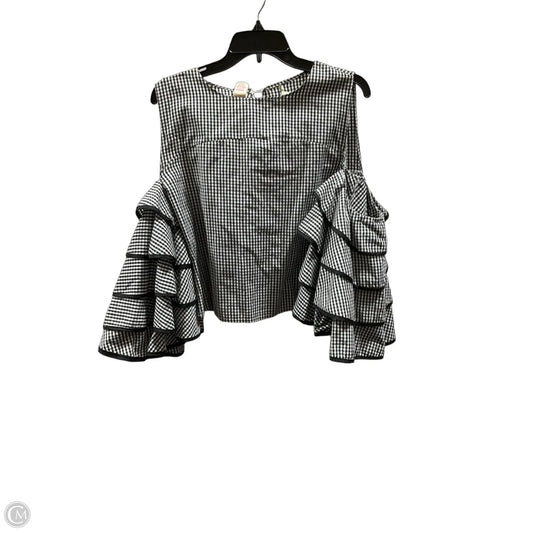 Top 3/4 Sleeve Basic By Gianni Bini In Checkered Pattern, Size: S
