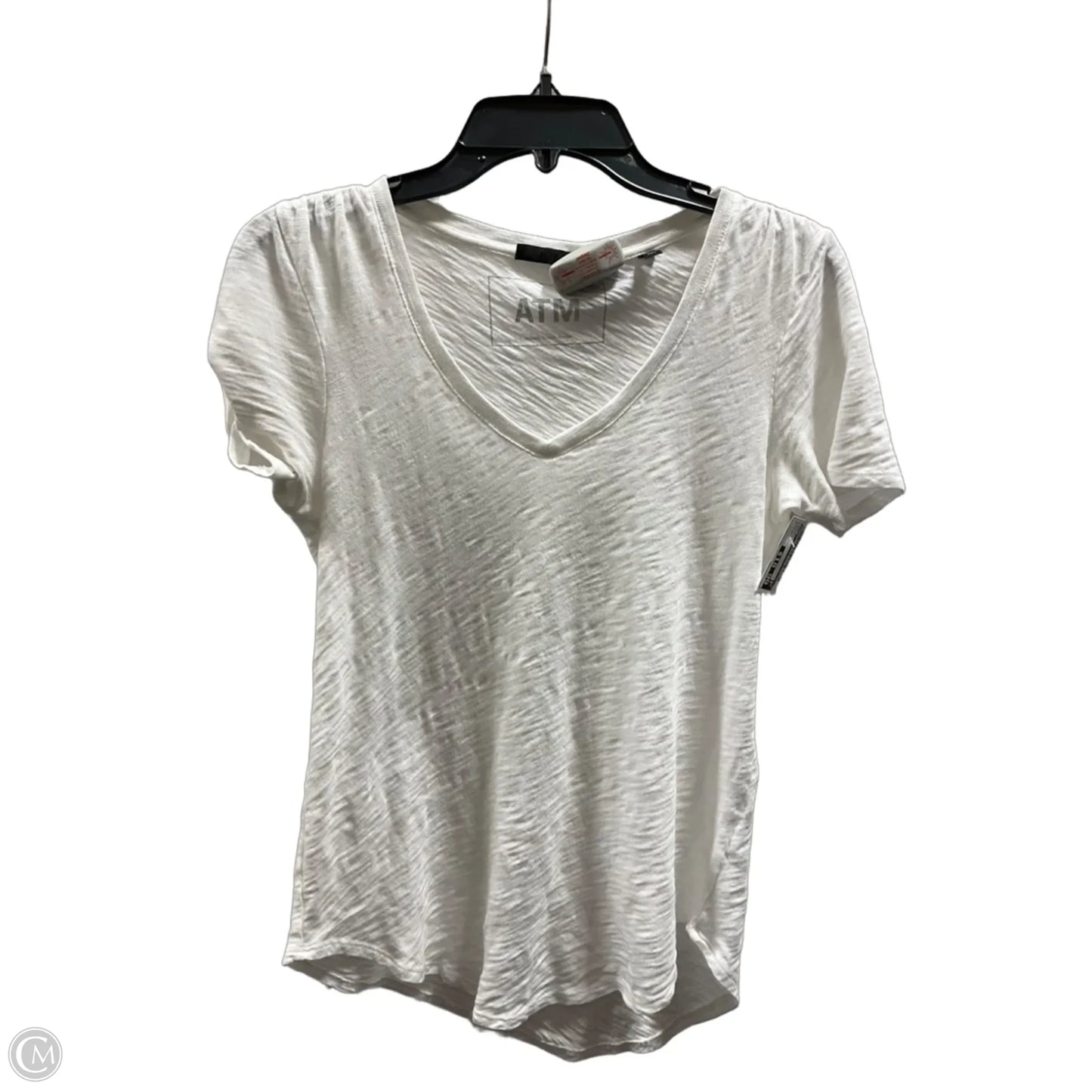 Top Short Sleeve By Atm In Cream, Size: S