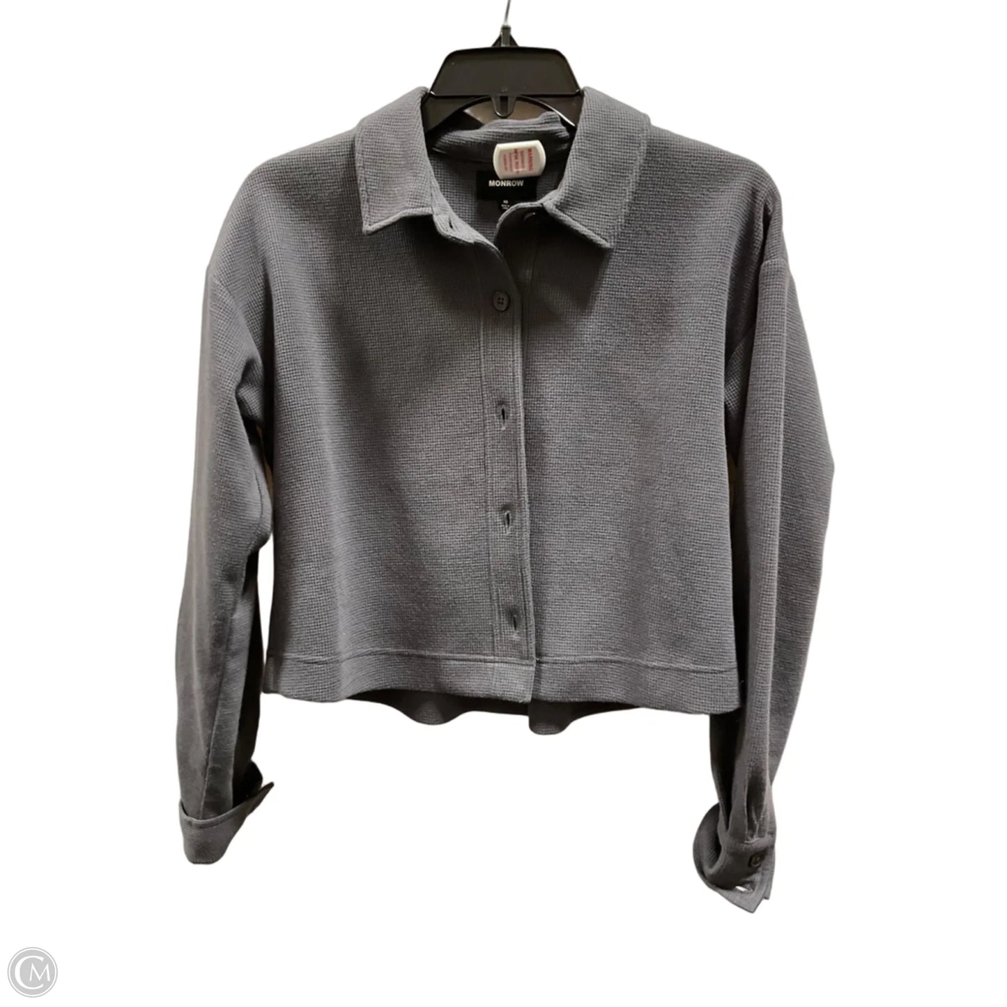 Jacket Shirt By Monrow In Grey, Size: Xs
