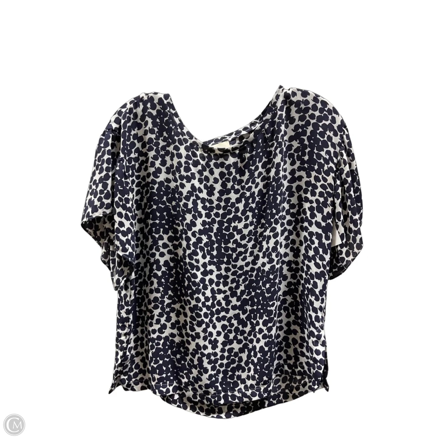 Top Short Sleeve By Loft In Blue & White, Size: S
