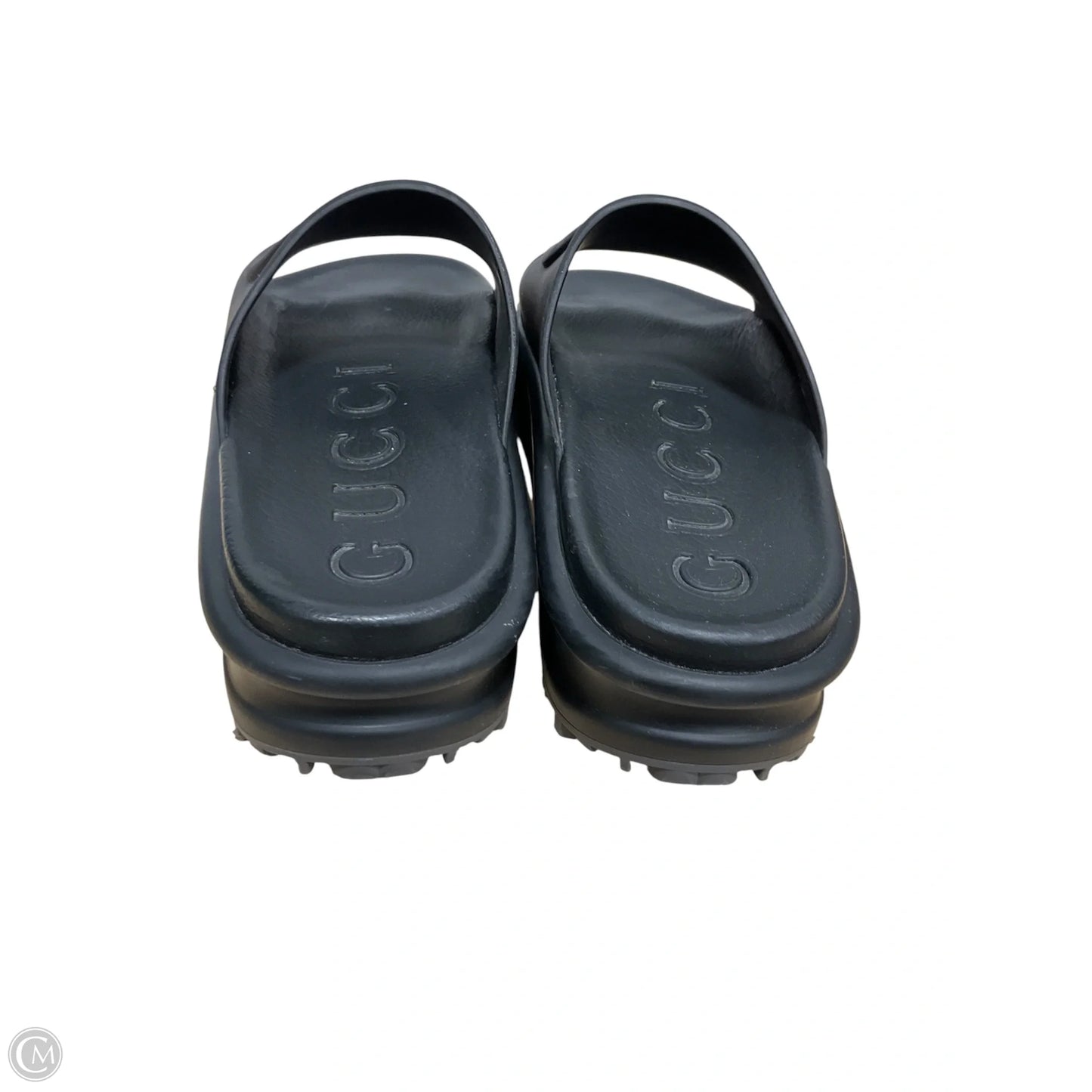 Sandals Luxury Designer By Gucci In Black, Size: 9