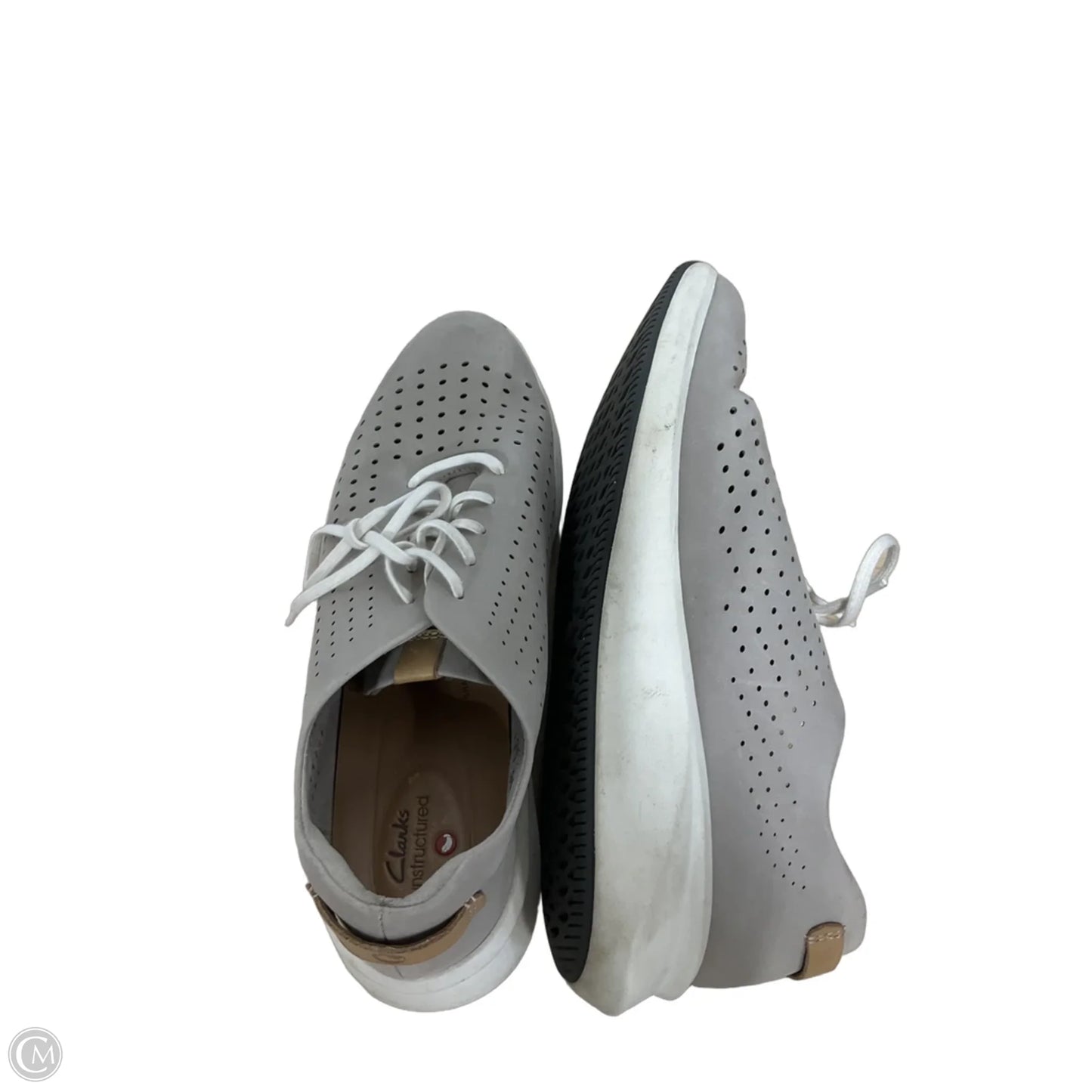 Shoes Sneakers By Clarks In Grey, Size: 9
