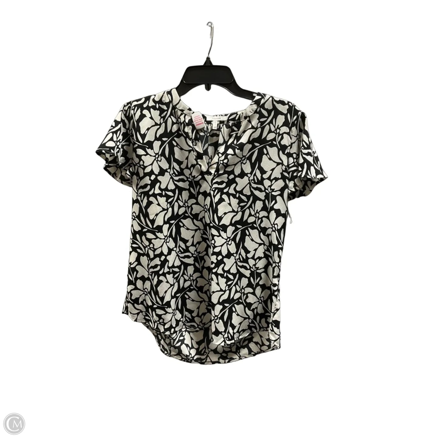 Top Short Sleeve By Maurices In Black & Cream, Size: M