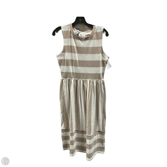 Dress Casual Maxi By Maurices In Tan & White, Size: S