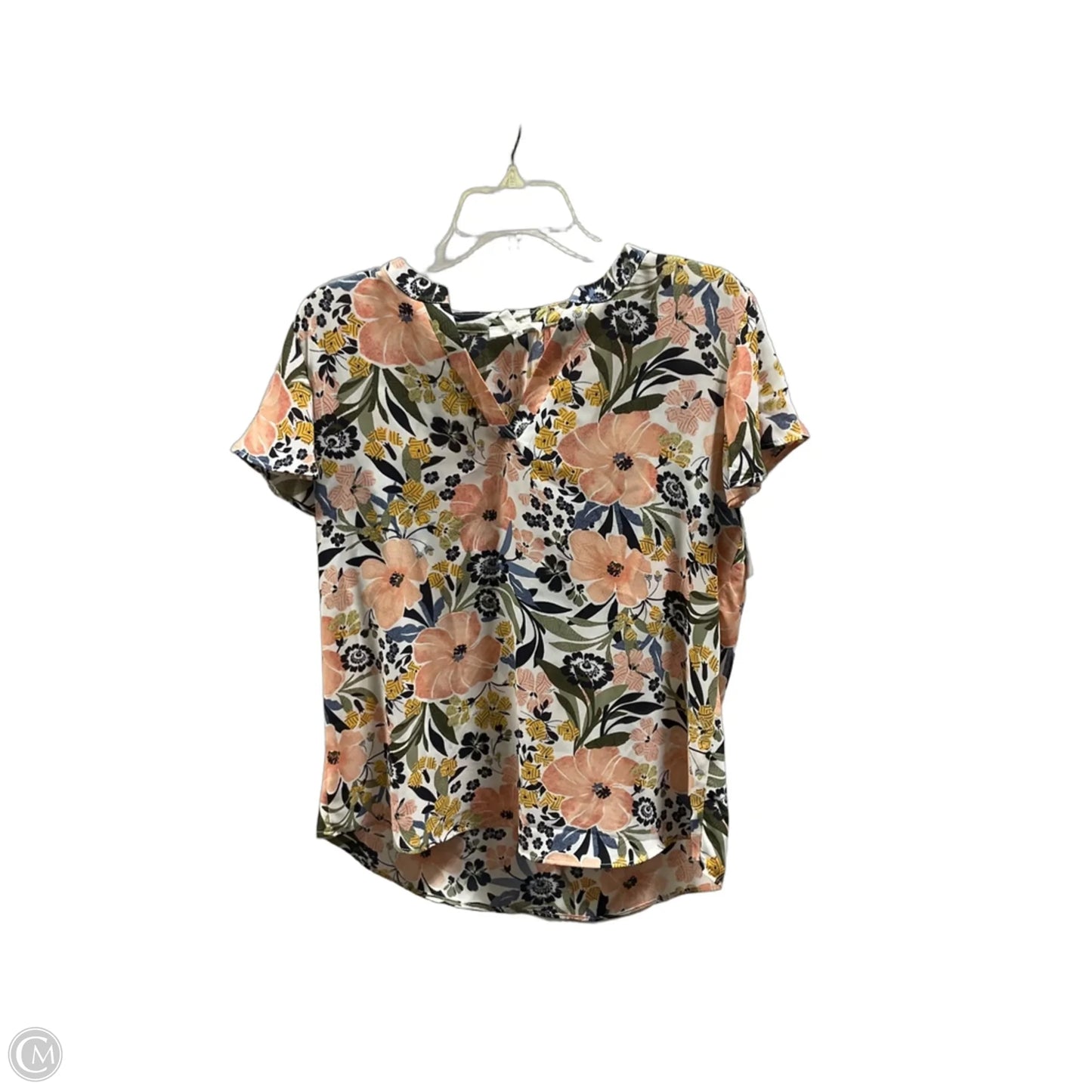 Top Short Sleeve By Maurices In Floral Print, Size: M