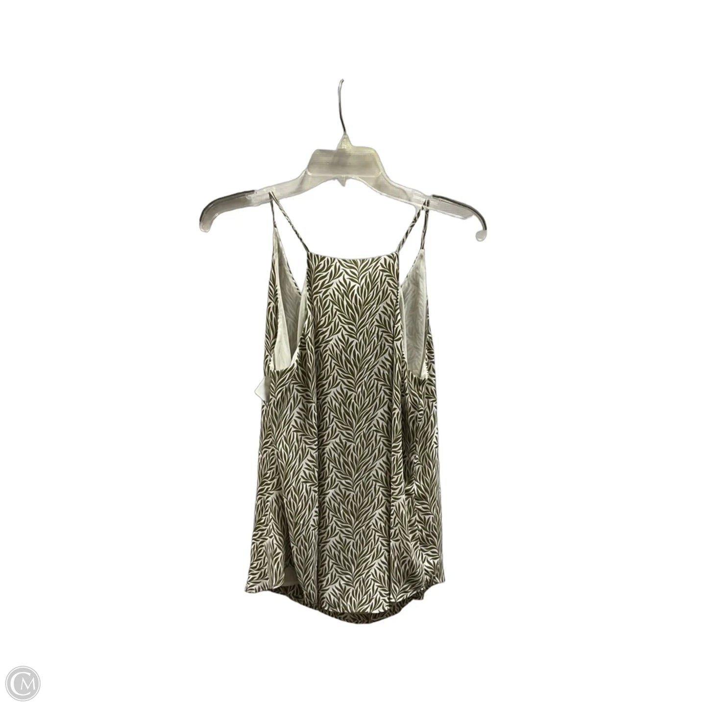 Top Sleeveless By Loft In Green & White, Size: M