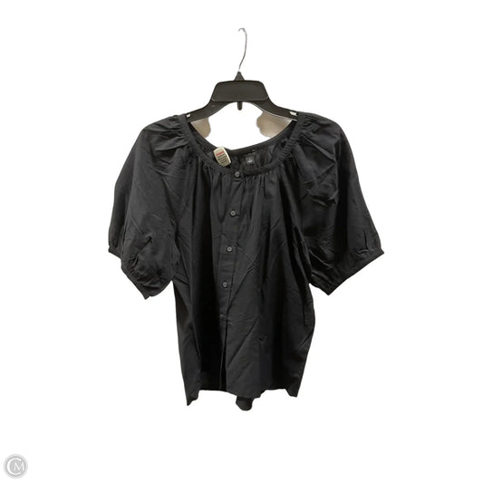 Top Short Sleeve By Ann Taylor In Black, Size: M