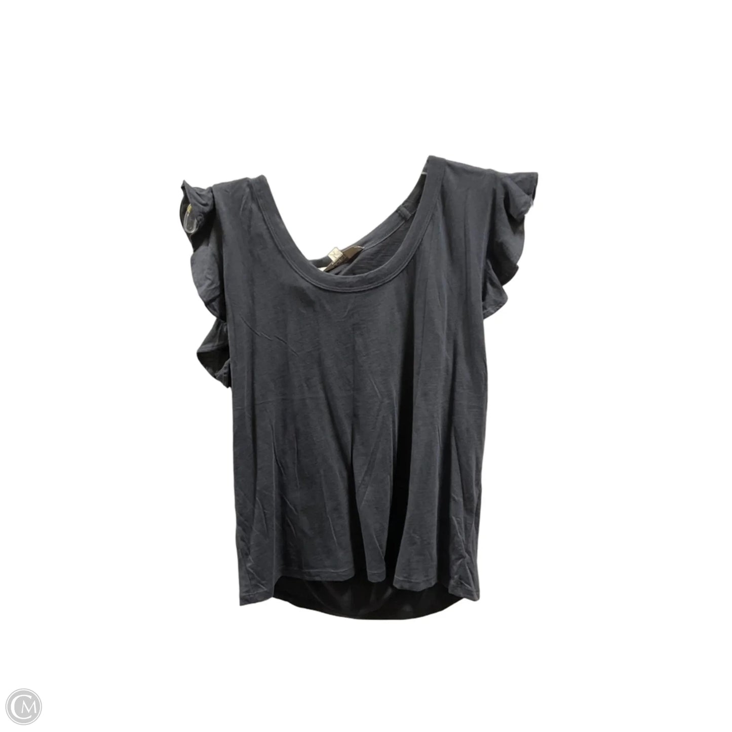 Top Short Sleeve By Loft In Grey, Size: M