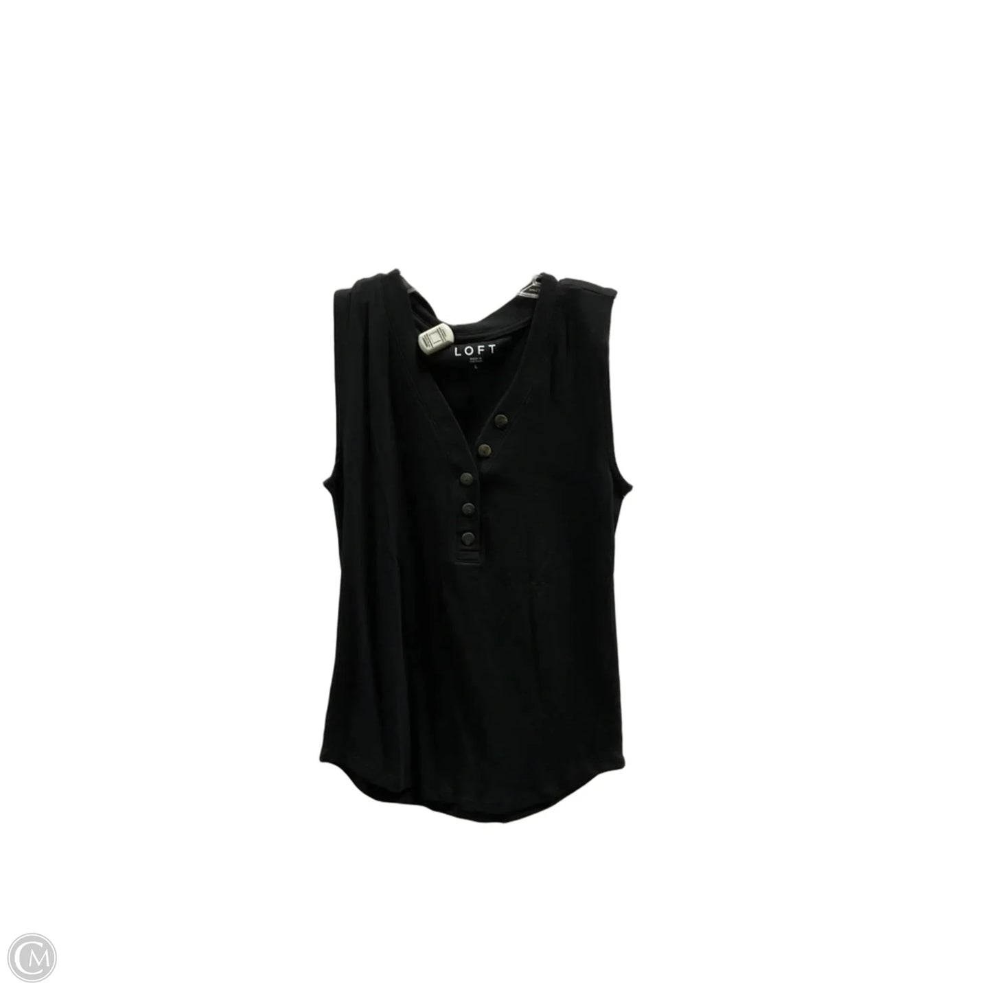 Top Sleeveless By Loft In Black, Size: L