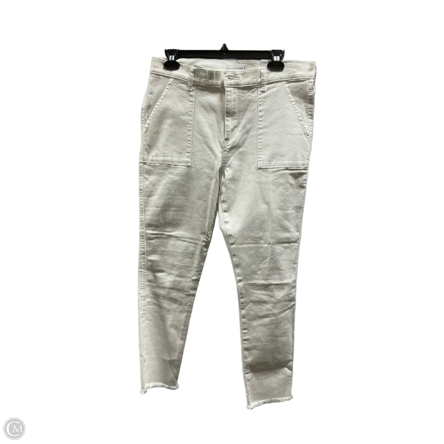 Jeans Cropped By Loft In Cream, Size: 10