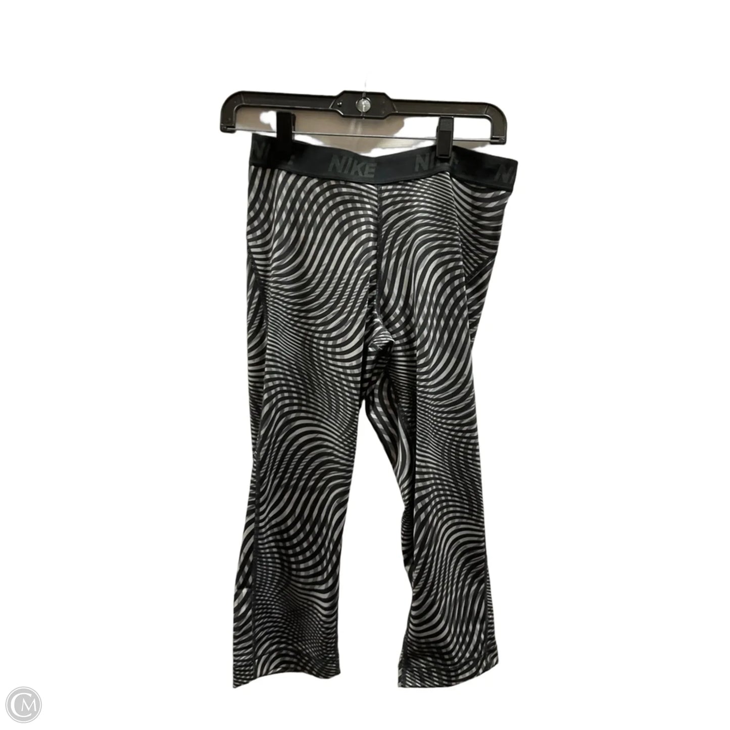 Athletic Capris By Nike Apparel In Black & Grey, Size: L