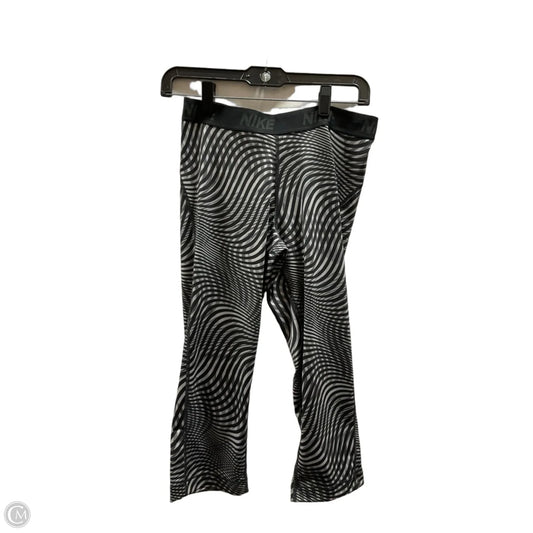 Athletic Capris By Nike Apparel In Black & Grey, Size: L