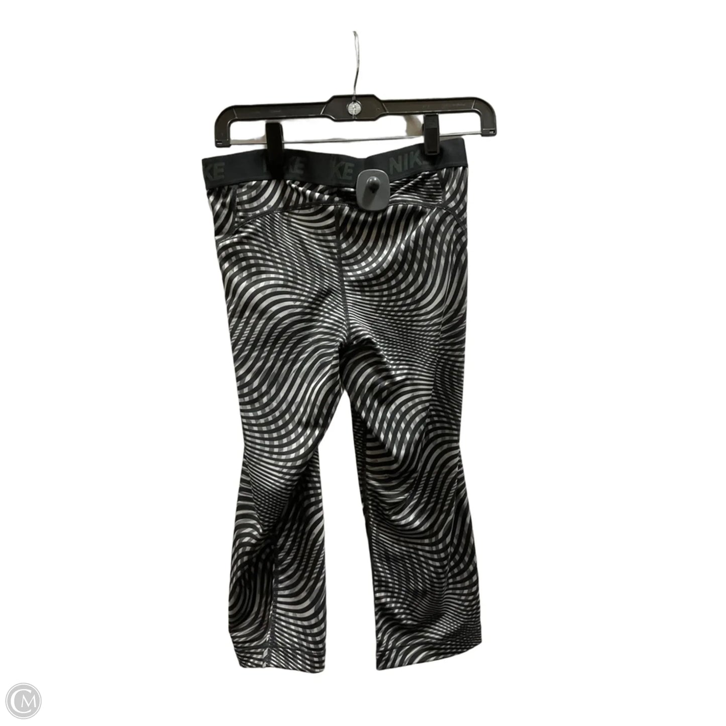 Athletic Capris By Nike Apparel In Black & Grey, Size: L