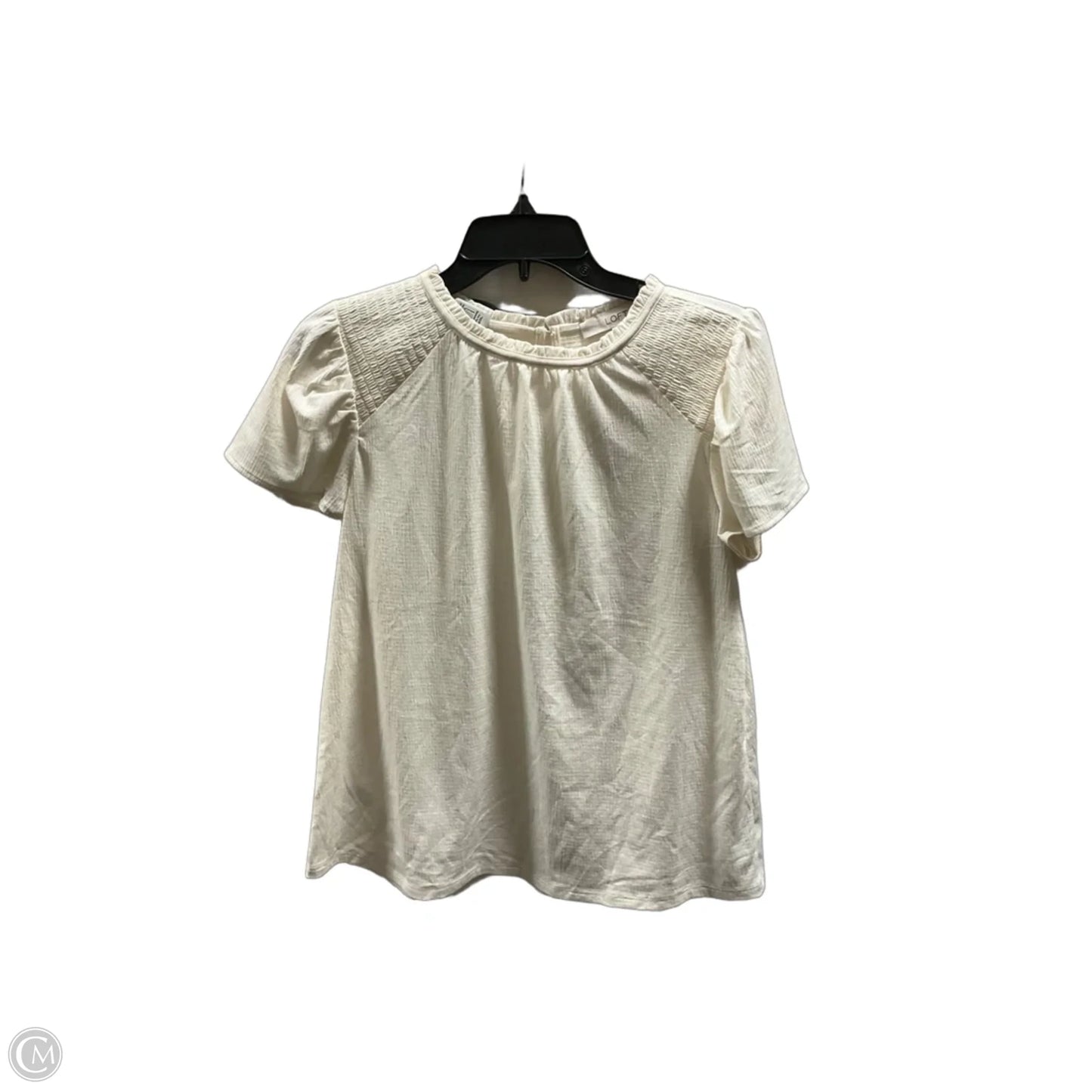 Top Short Sleeve By Loft In Cream, Size: M