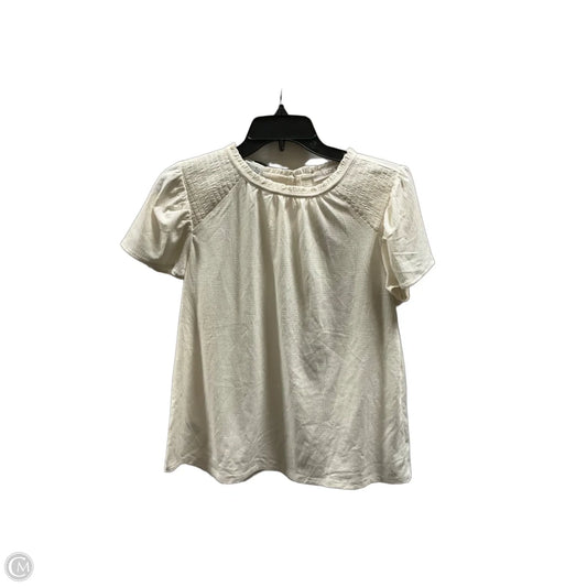 Top Short Sleeve By Loft In Cream, Size: M