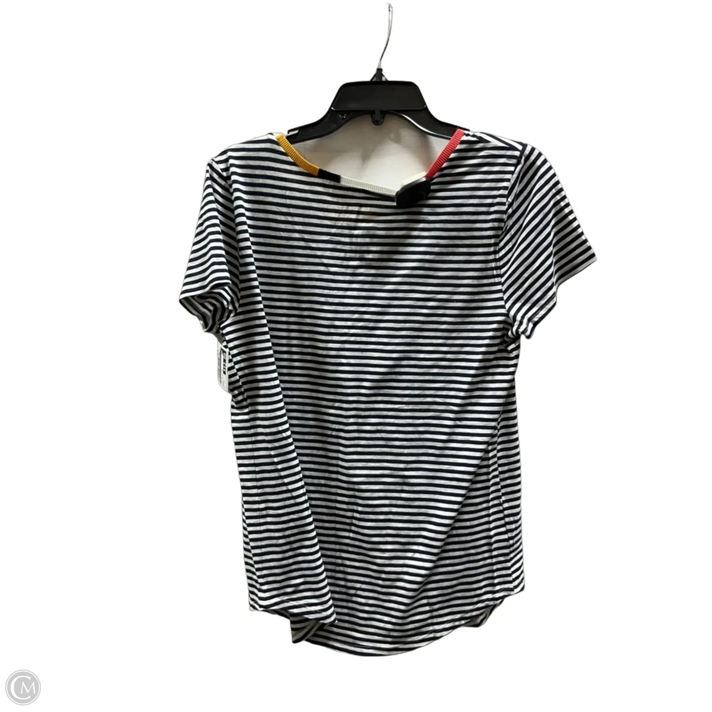 Top Short Sleeve By Loft In Striped Pattern, Size: M