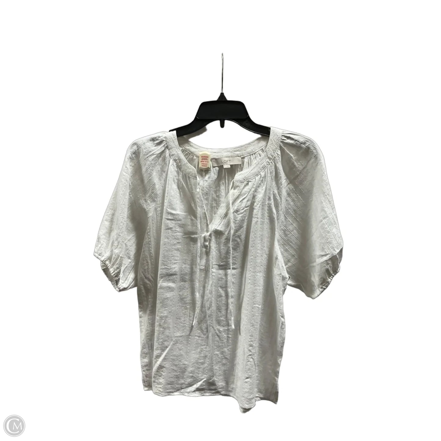 Top Short Sleeve By Loft In Cream, Size: M