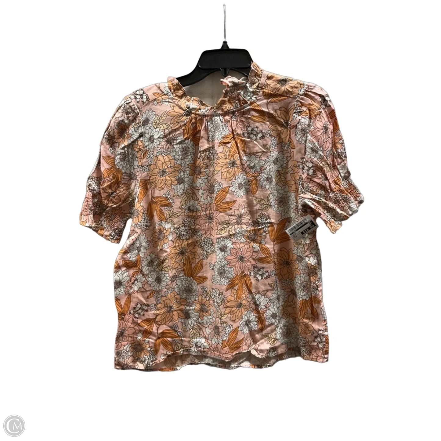 Top Short Sleeve By J. Crew In Orange & Pink, Size: M