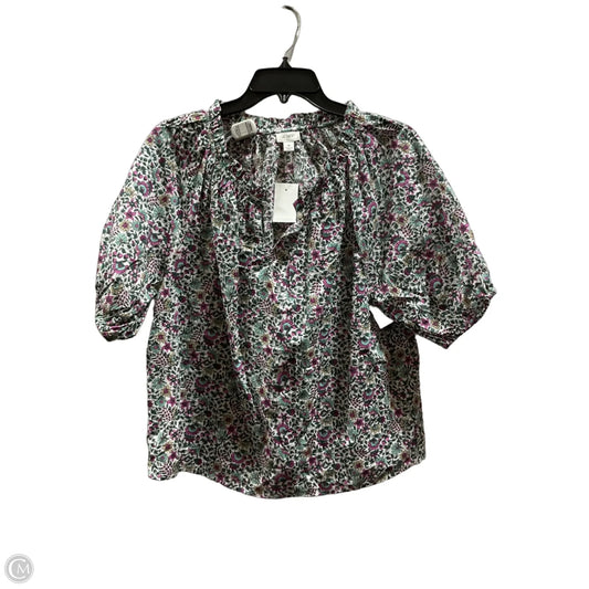 Top Short Sleeve By J. Crew In Green & Purple, Size: M