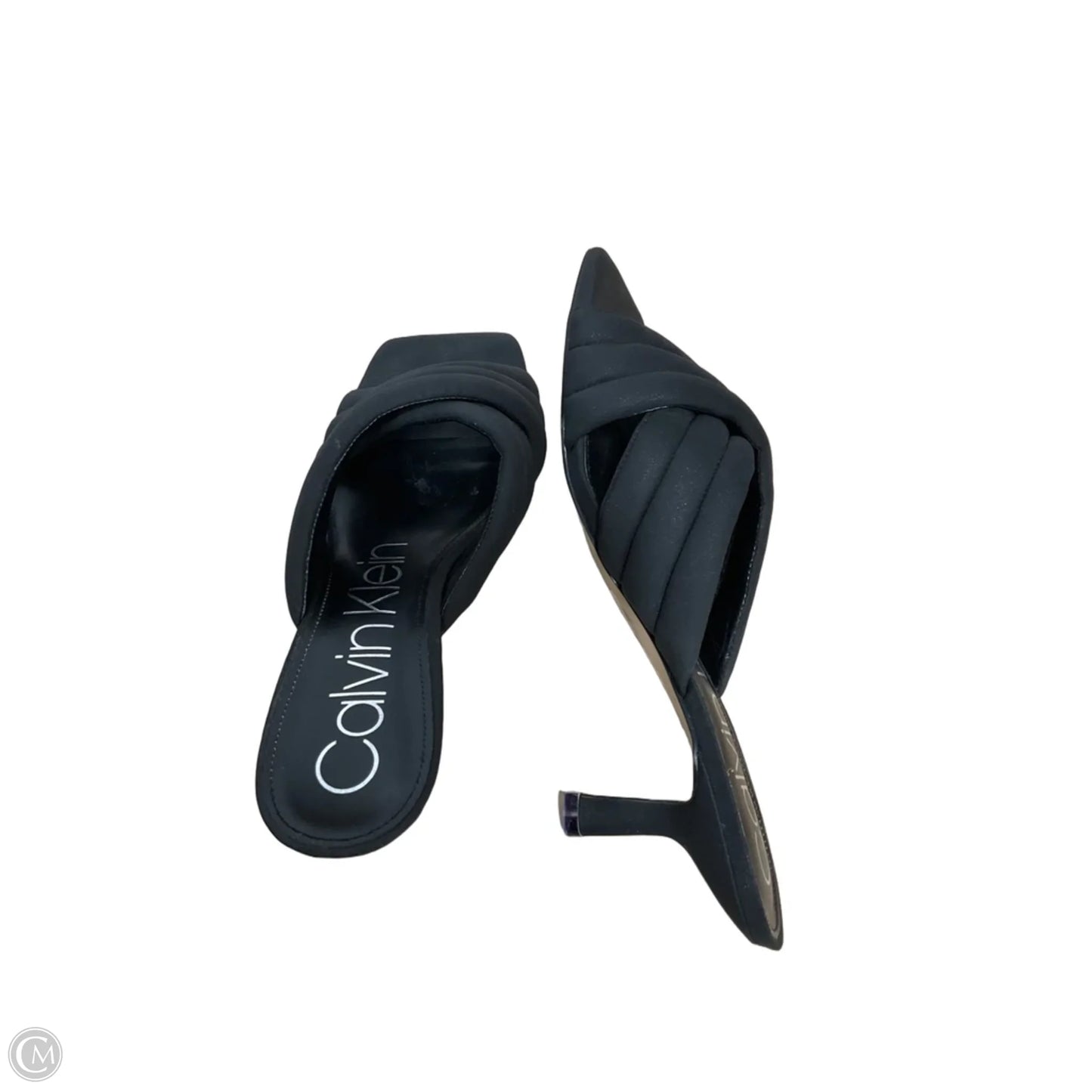 Sandals Heels Kitten By Calvin Klein In Black, Size: 8.5