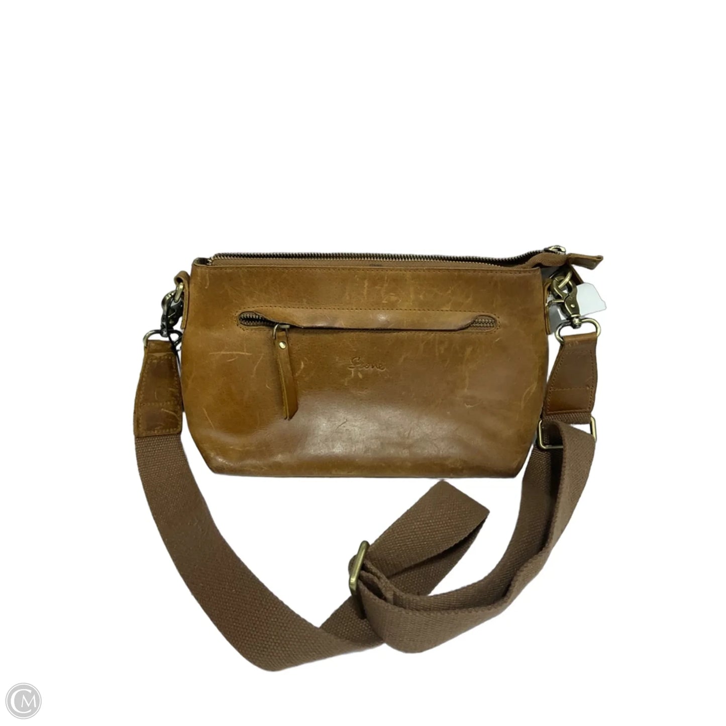 Handbag Leather By Cmf, Size: Medium
