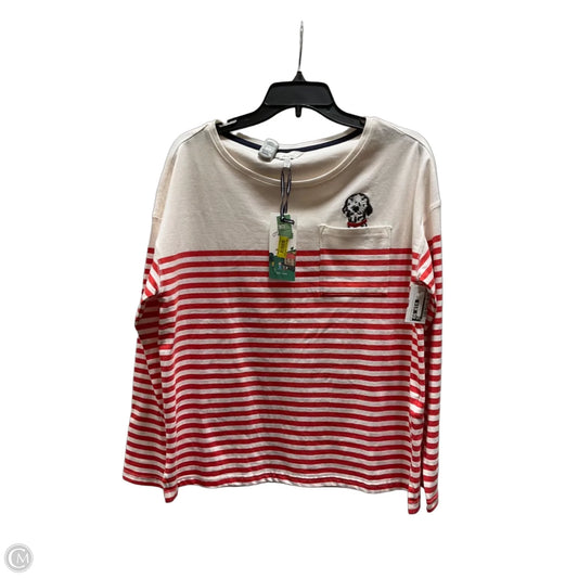 Top Long Sleeve By Joules In Cream & Red, Size: M