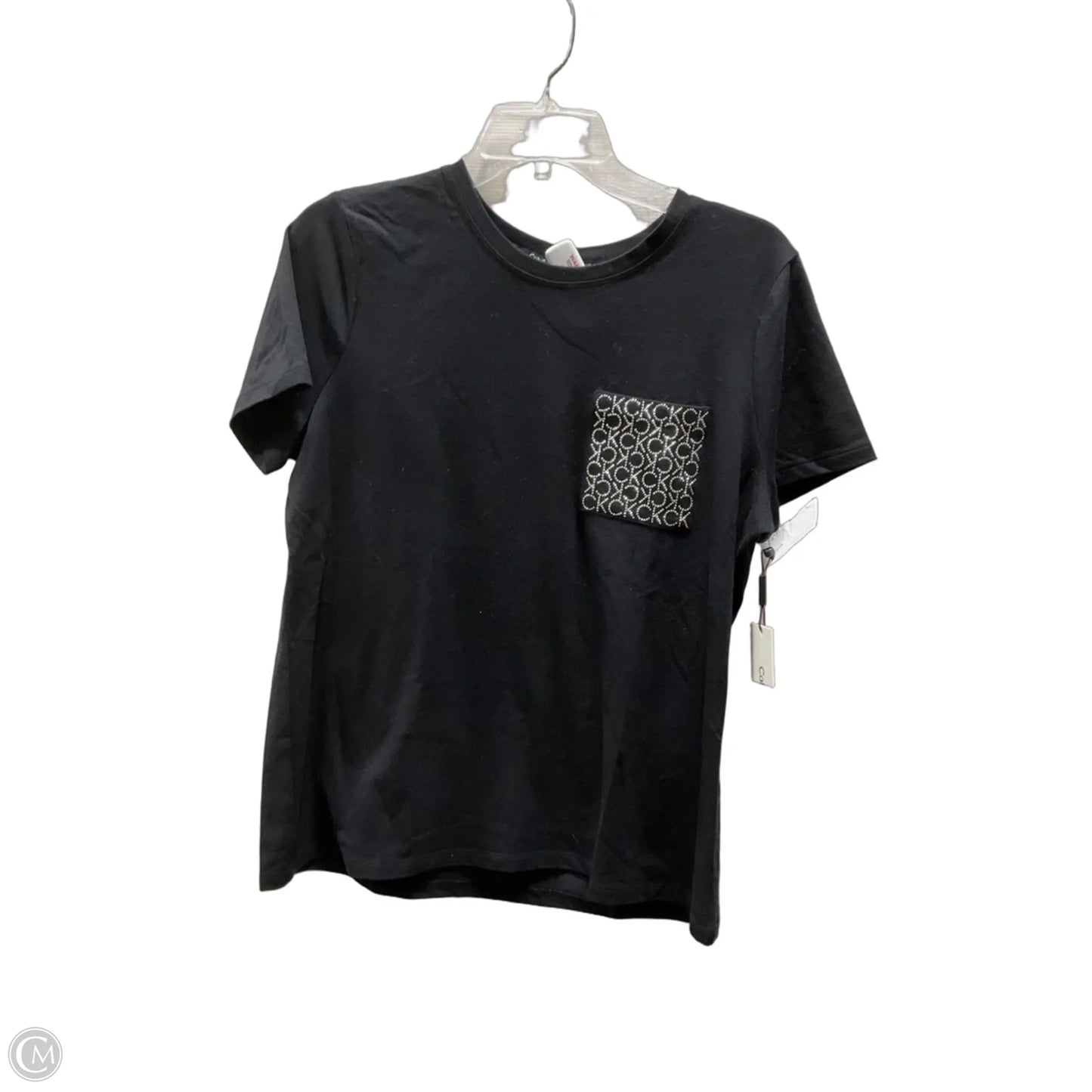 Top Short Sleeve By Calvin Klein In Black, Size: M