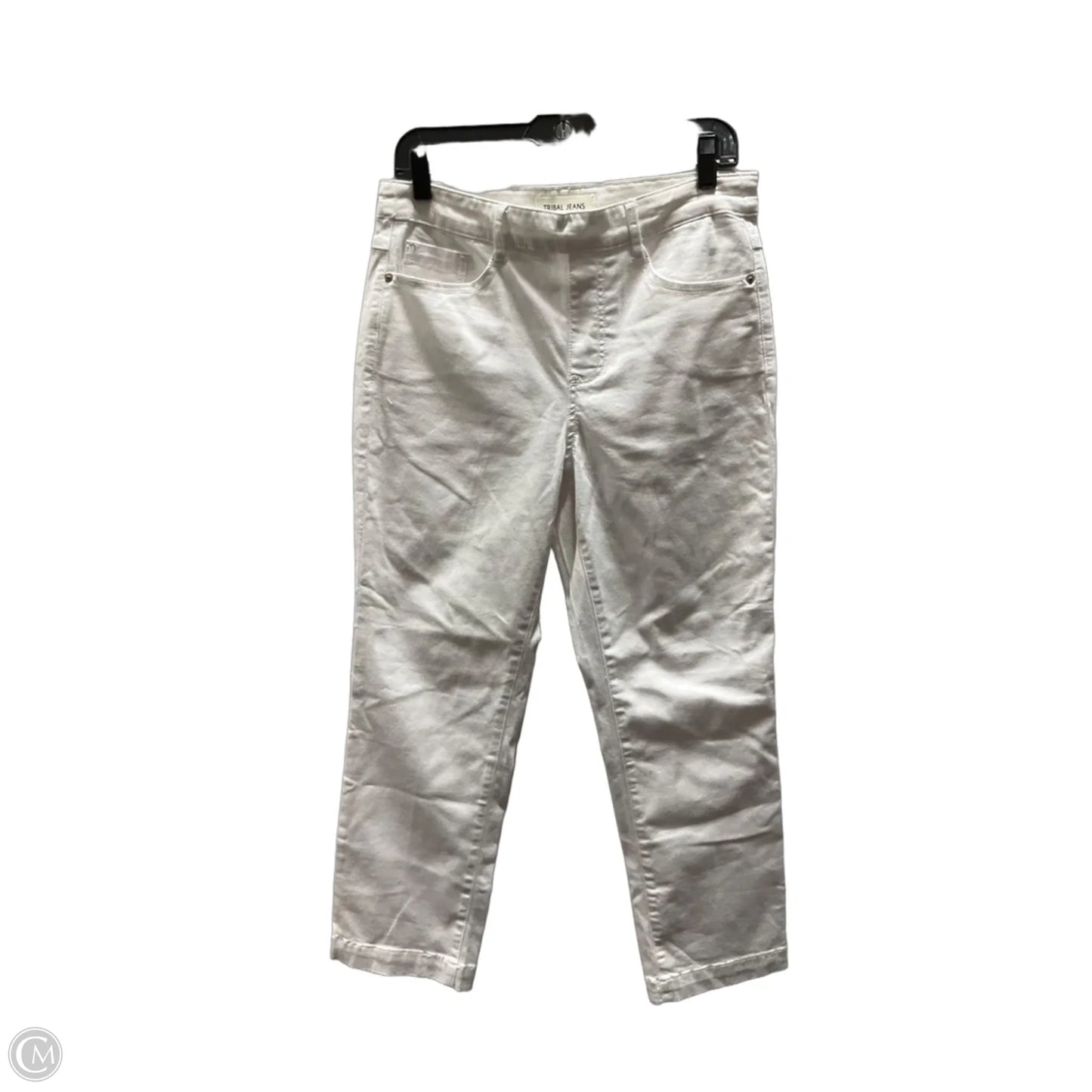Jeans Straight By Tribal In White, Size: 8