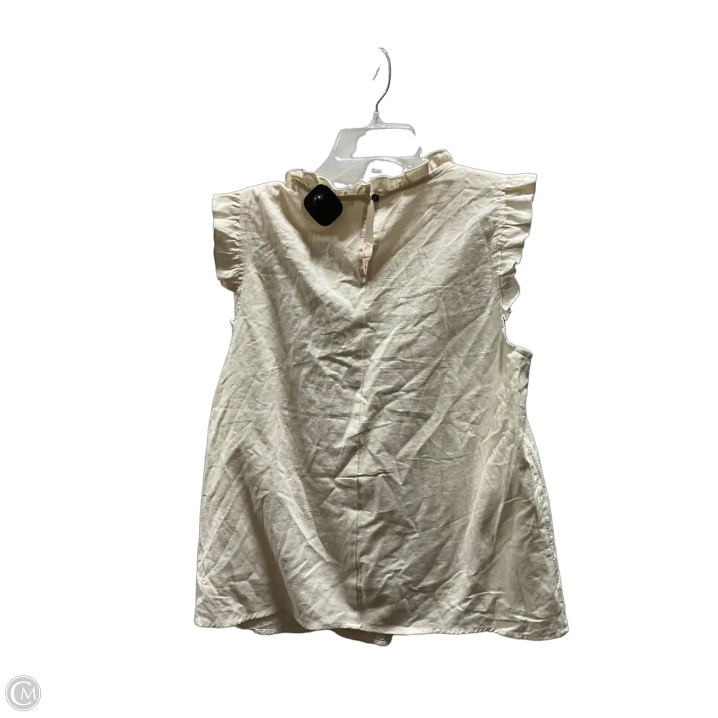Top Sleeveless By Hem & Thread In Cream, Size: L