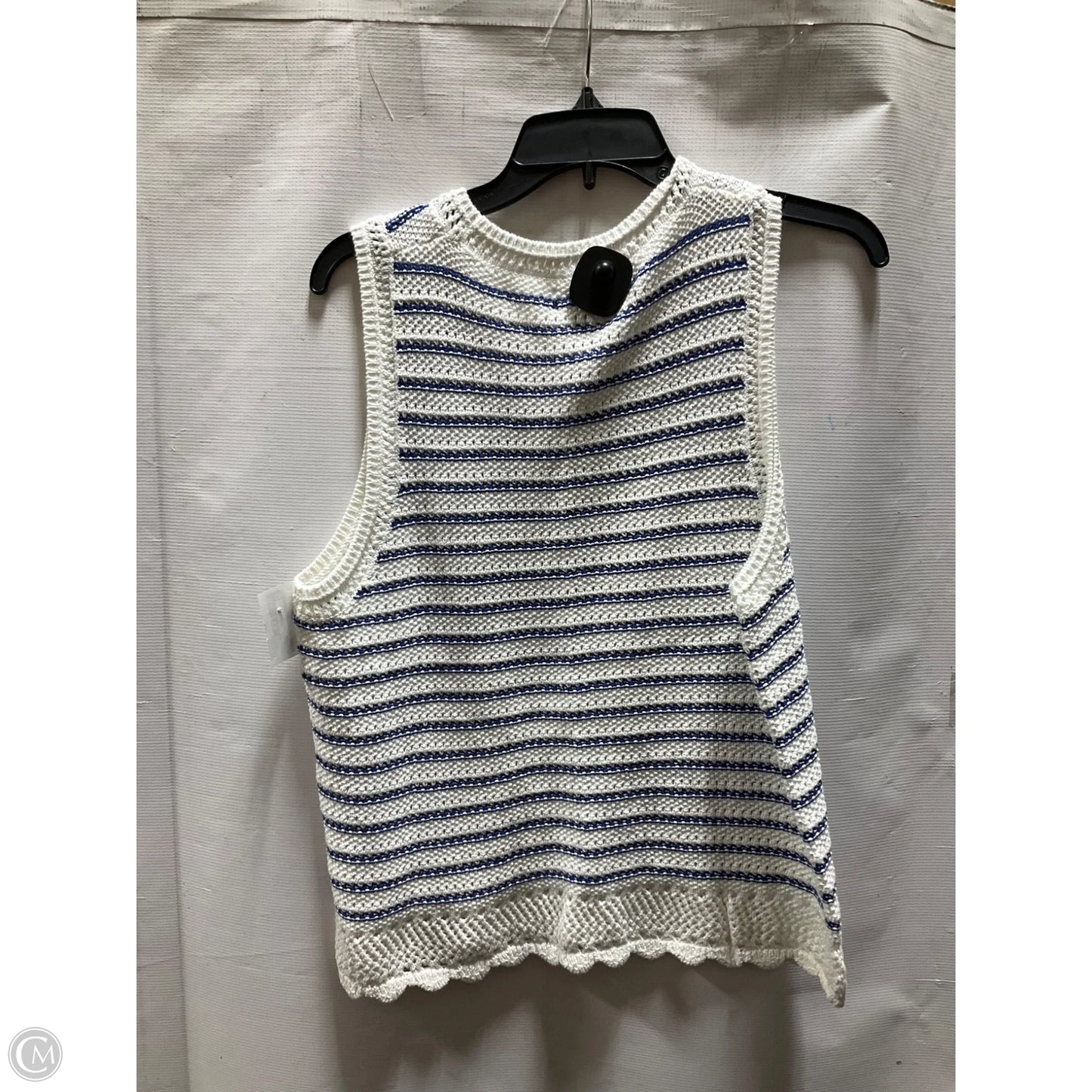 Tank Top By J. Crew In Blue & White, Size: L