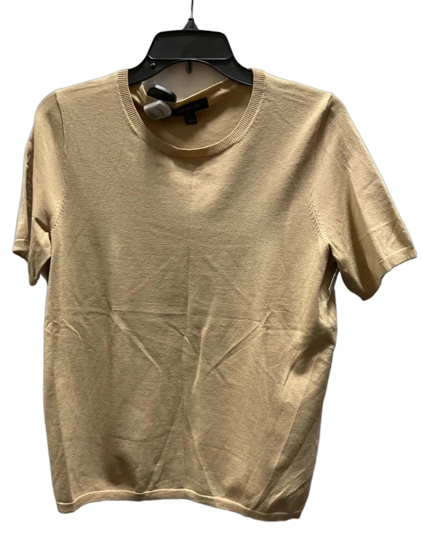 Top Short Sleeve By Ann Taylor In Tan, Size: L