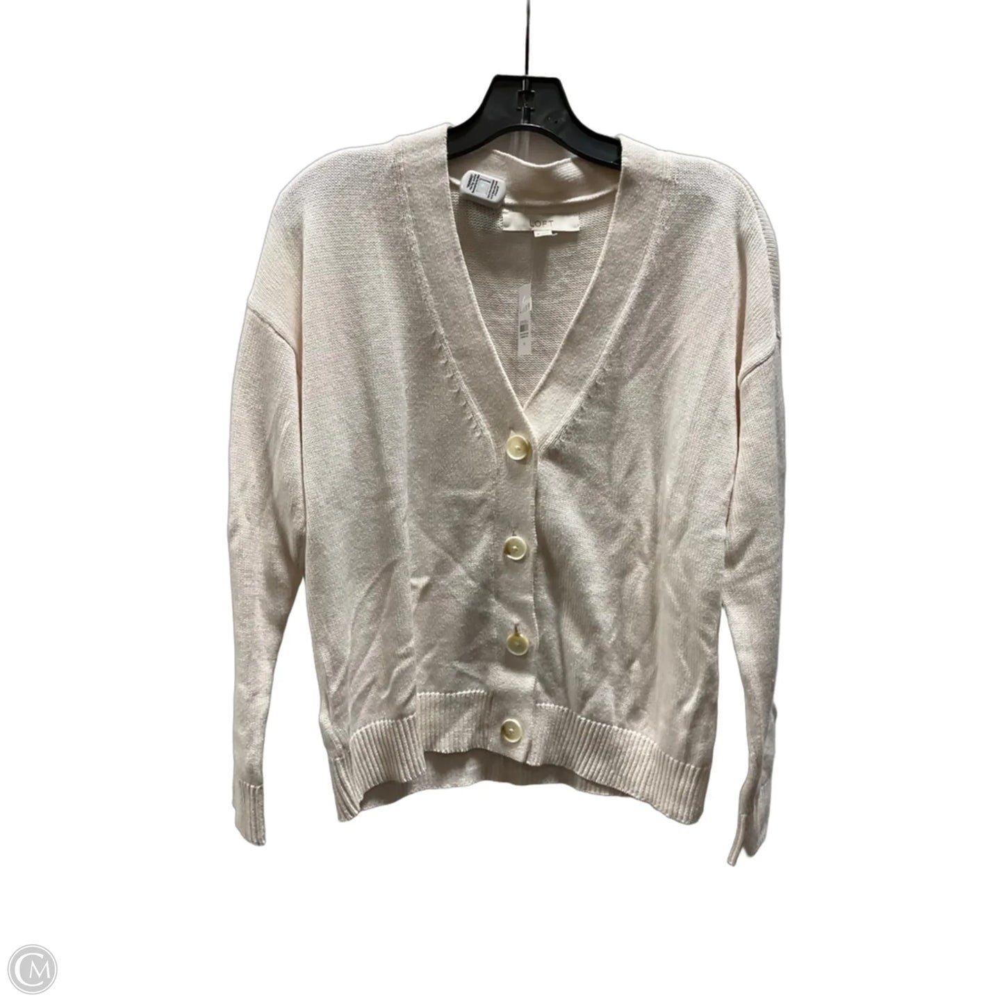 Cardigan By Loft In Cream, Size: M