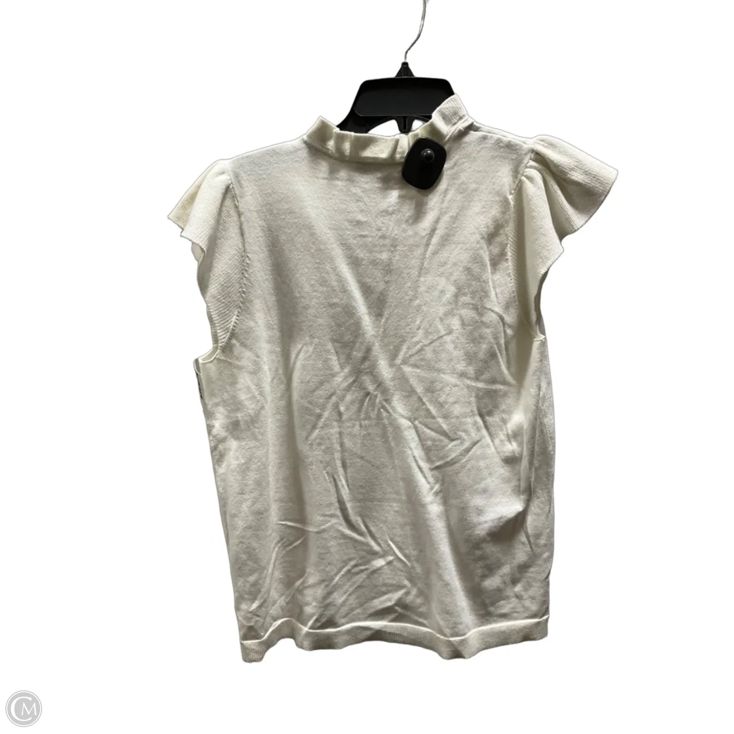 Top Short Sleeve By Loft In Cream, Size: M