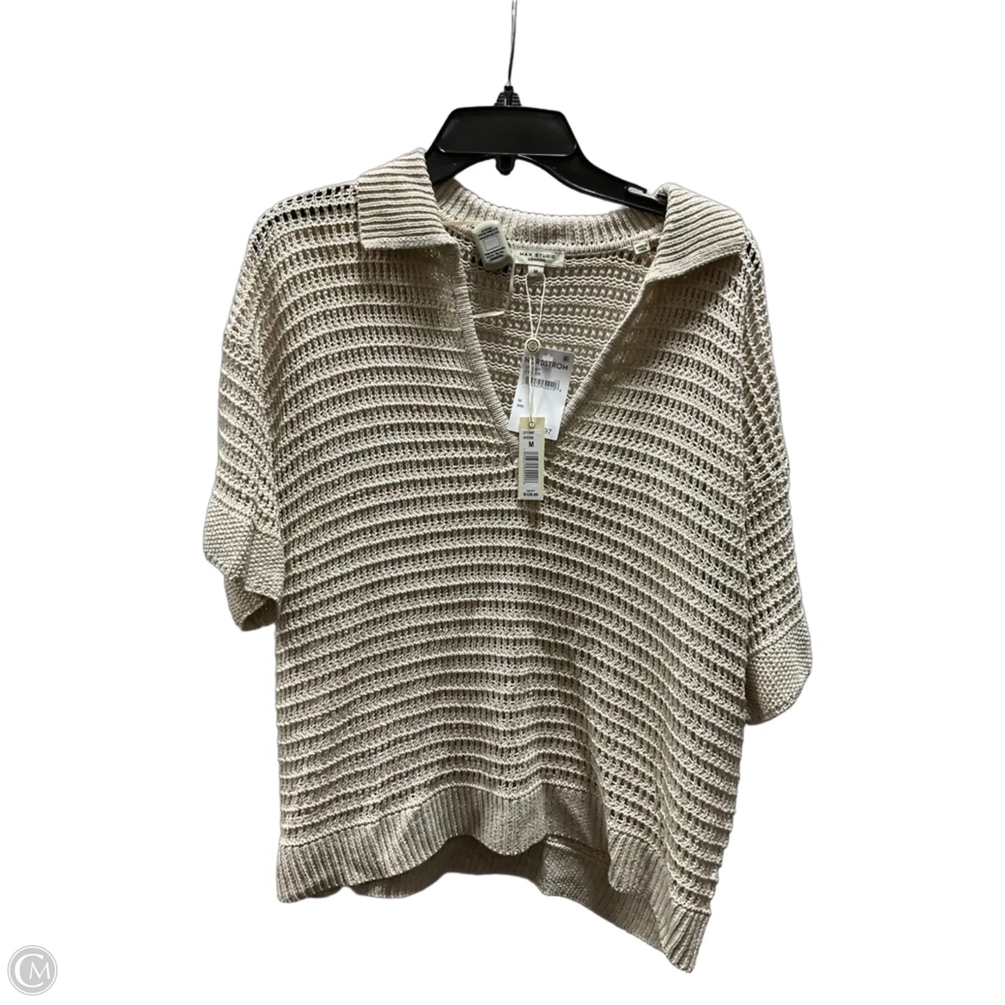 Top Short Sleeve By Max Studio In Beige, Size: M