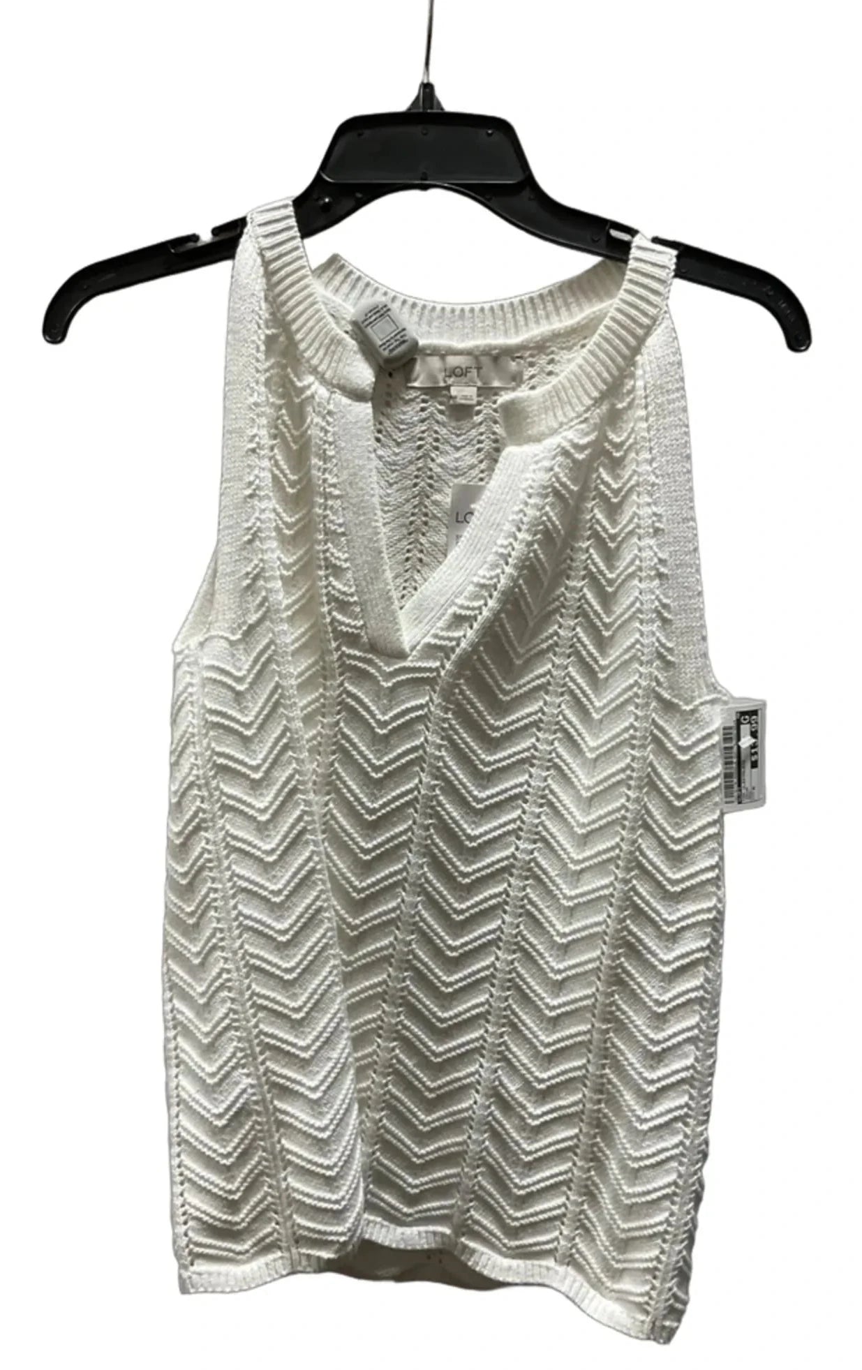 Top Sleeveless By Loft In Cream, Size: M