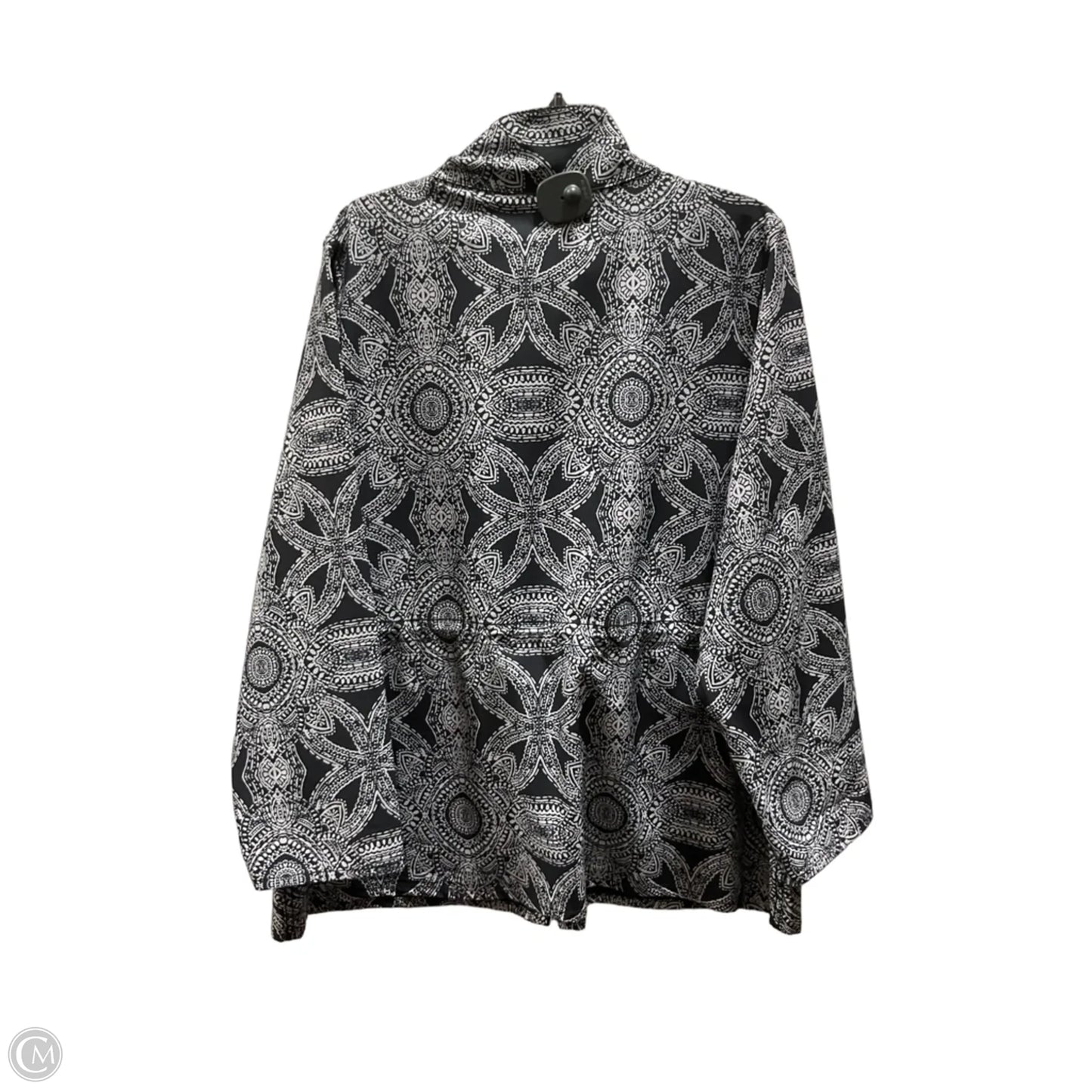 Athletic Jacket By Chicos In Black & White, Size: Xl